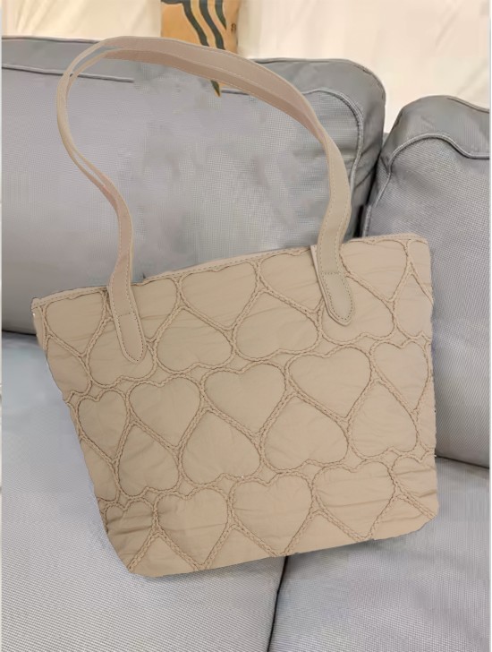 Heart Stitched Fashion Tote Bag 